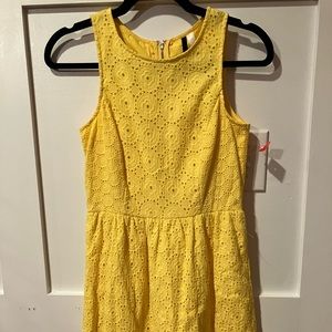 Kenzie  Eyelet Dress Sleeveless Babydoll Size XS Yellow